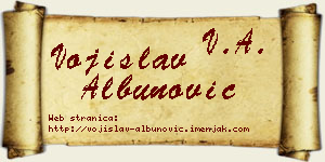 Vojislav Albunović vizit kartica